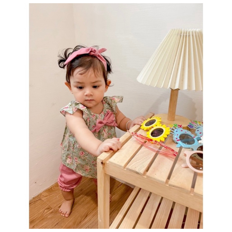 Clown Baju Setelan Bunga Pergi Lucu Fashion Anak Bayi Perempuan Cewek Terlaris ROSTY / HELIA / GWEN / ROSA / LODY delia