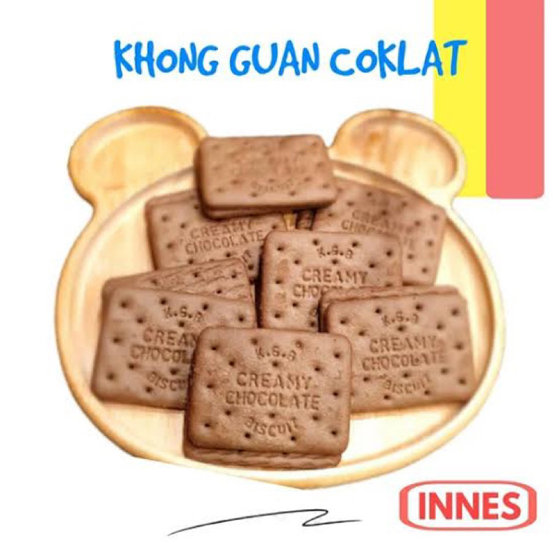 

KHONGGUAN BISCUITS CHOCOLATE CREAM 1 KG (BISKUIT COKLAT DENGAN KRIM COKLAT)