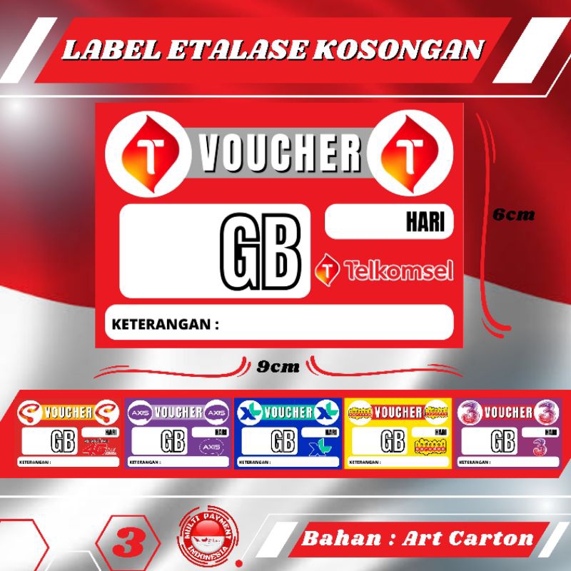 

( MPI3 ) LABEL HARGA KUOTA / DISPLAY ETALASE KONTER ISI 24PCS