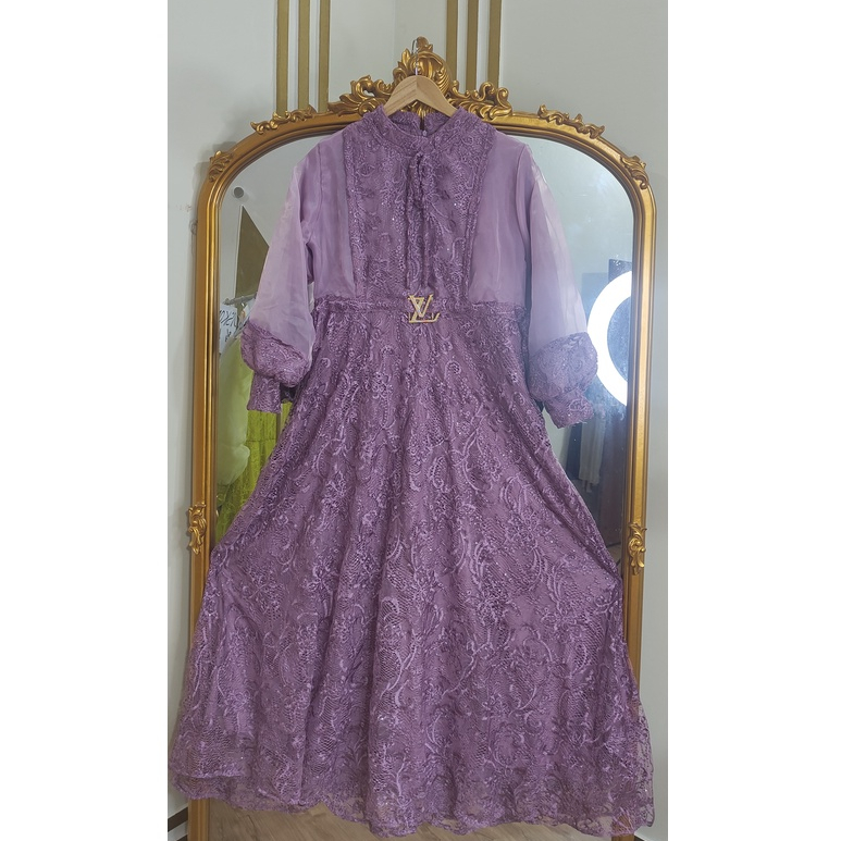 Nabila Dress | Pesta | Kondangan | Brukat | Tile | Mewah | Maxi | Bordir | Gamis