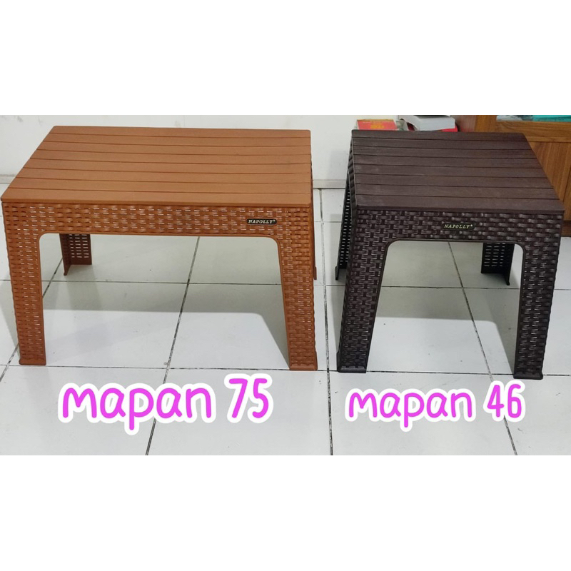 meja tamu rotan sintetis NAPOLLY mapan 75 45 46 / meja teras