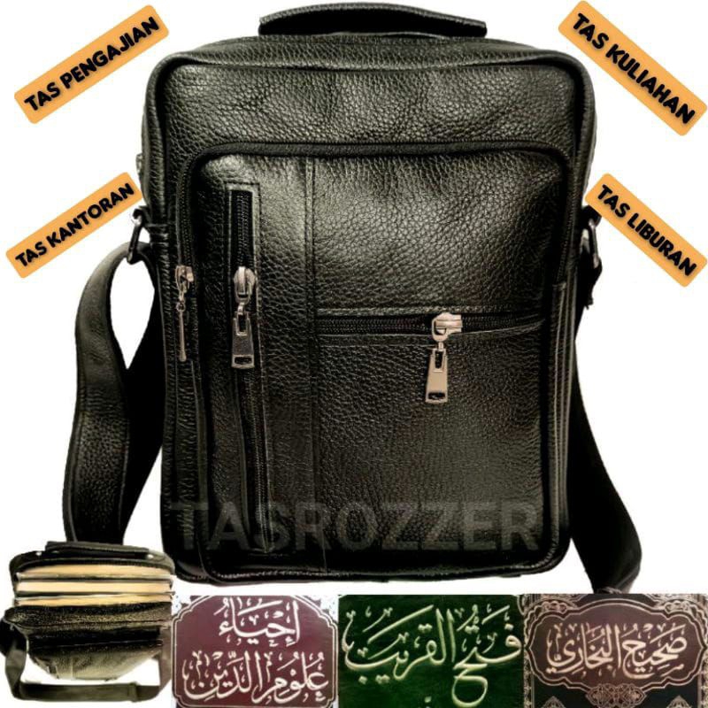 tas tempat kitab kulit asli / tas selempang pria kulit asli