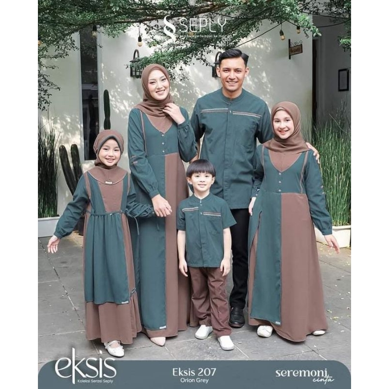 Eksis 207 orion grey sarimbit seply terbaru 2022 baju muslim keluarga