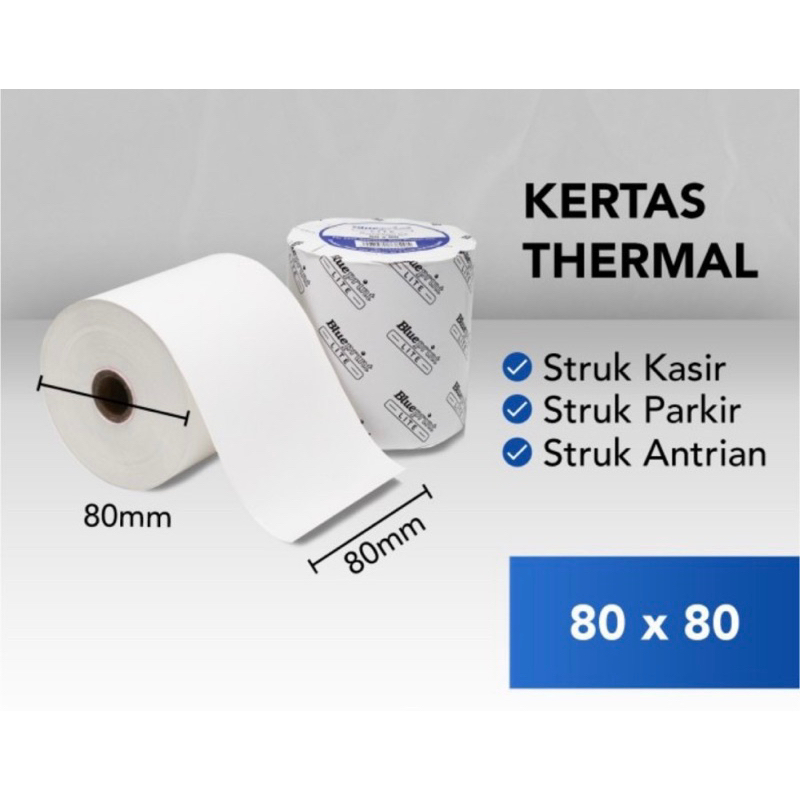 COD 80x80 KERTAS THERMAL PAPER 80x80 mm BLUEPRINT LITE - 1 Roll STRUK KASIR EDC TOL RESI