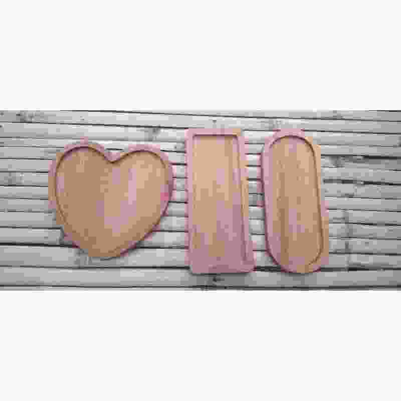 Wooden Plate/ Piring Kayu Oval/ Piring Kayu Persegi/ Piring Kayu Love Mahoni