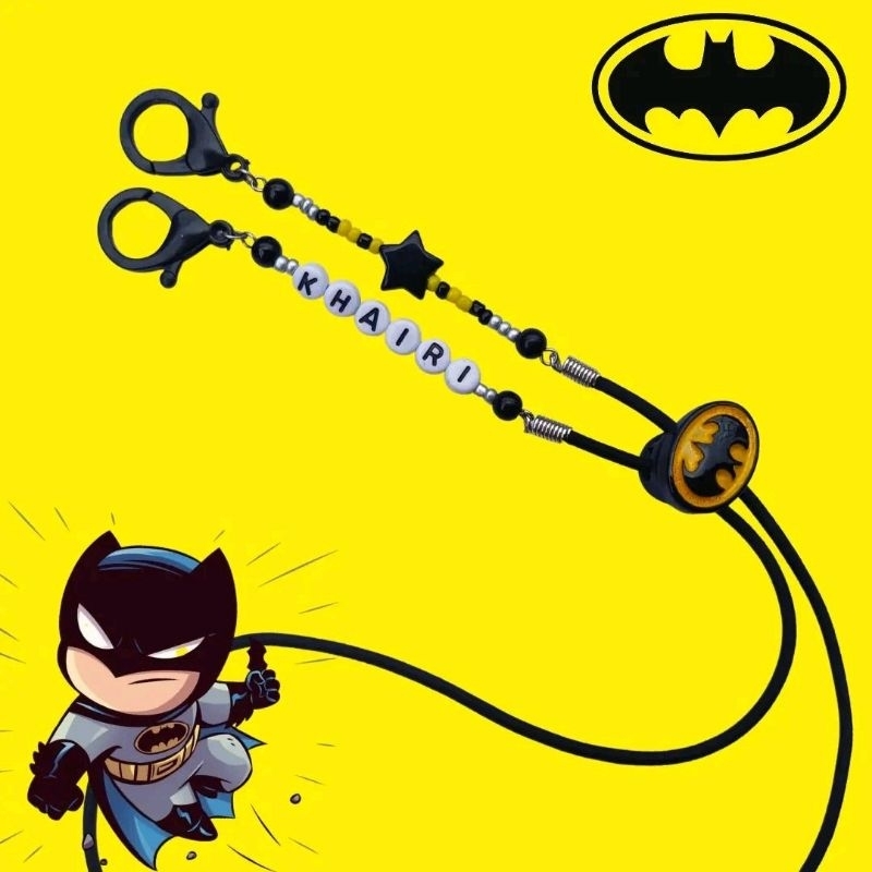 Strap masker anak laki-laki tema Batman tali masker