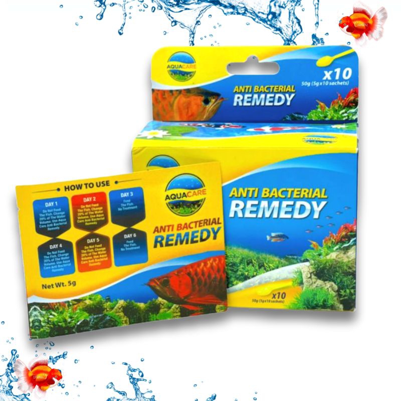 Obat Ikan Anti Bakteri Anti Jamur AQUACARE REMEDY 5GR