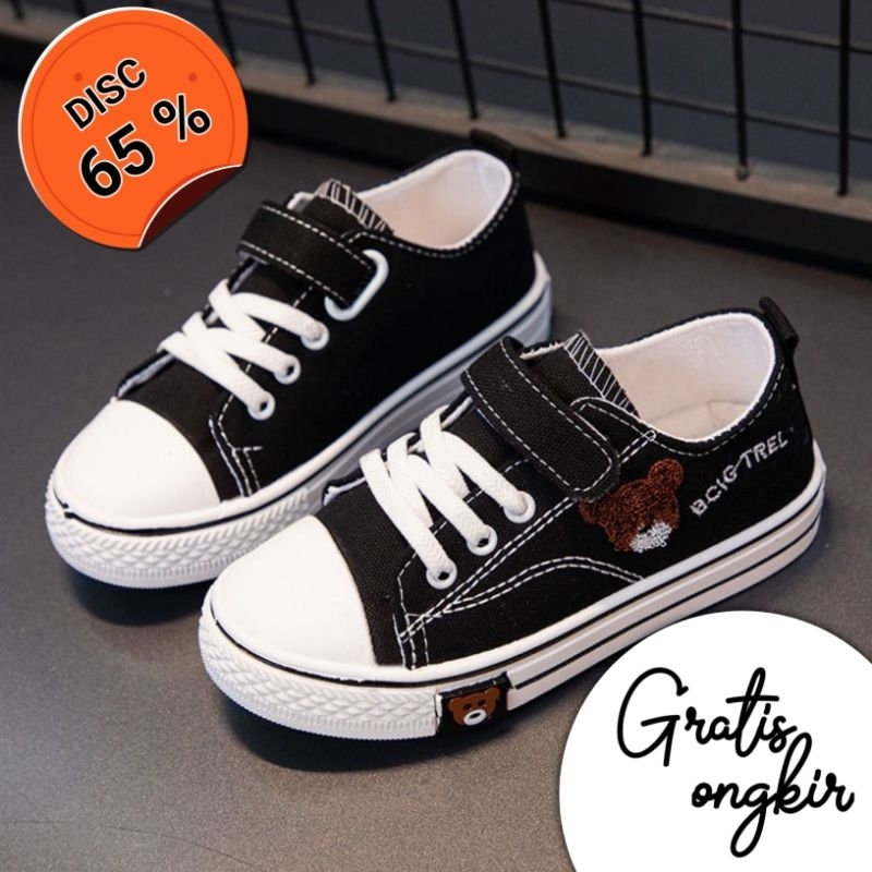 sepatu anak sekolah tk sd casual canvas perempuan laki laki usia umur 3 4 5 6 7 8 9 10 11 12 tahun /