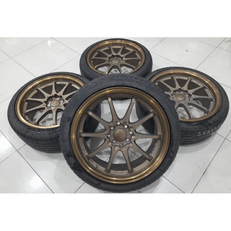 Velg mobil Seken Ce28 Ring 17 Baut 4x100/114 + Ban Phi 205 45 R17 Buat Jazz Yaris Mobilio Freed Avan