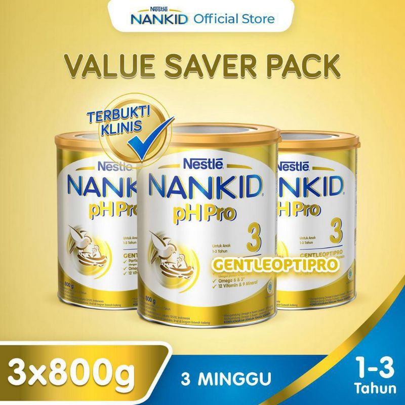 Nestle NAN Ph Pro 1-3 tahun susu kaleng 800g [3pcs]