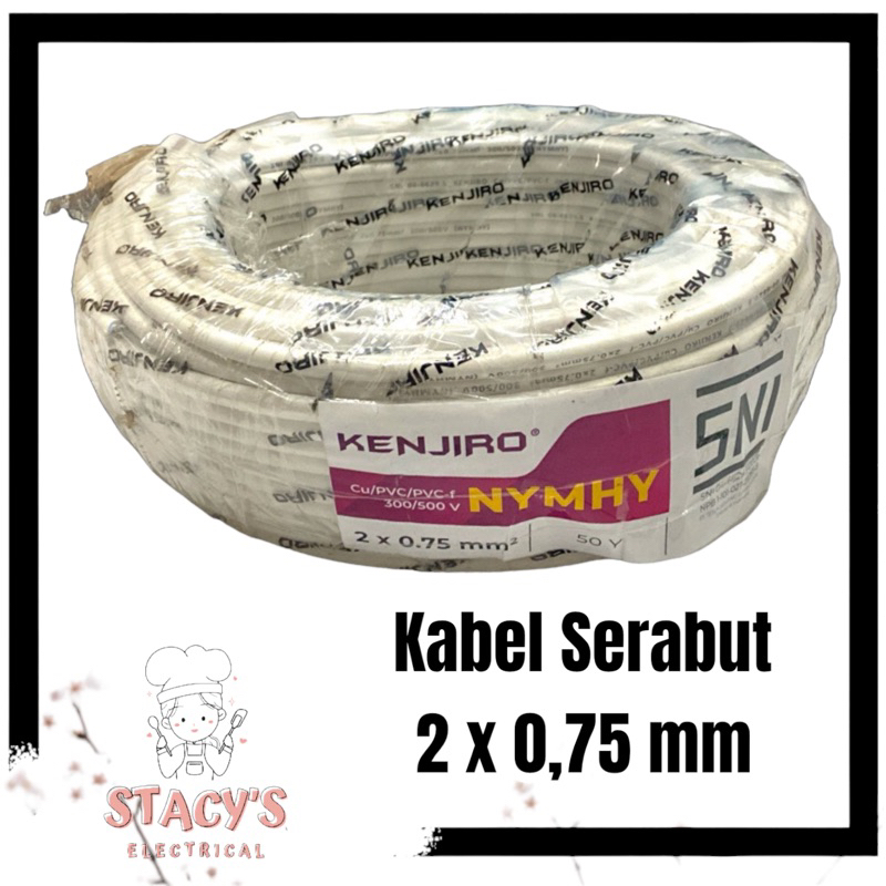 KABEL SERABUT KENJIRO 2x0,75 NYMHY (Per Roll)