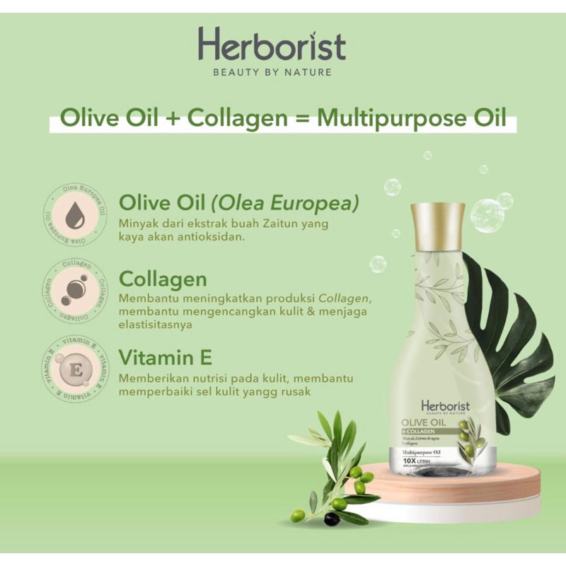 READY STOCK BPOM HERBORIST OLIVE OIL COLLAGEN MULTI PURPOSE OIL BODY SERUM HERBORIST