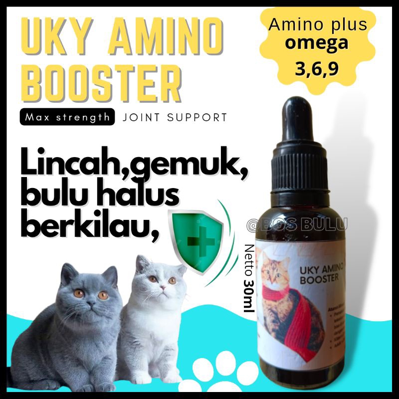 uky amino booster vitamin nafsu makan penggemuk badan pelebat bulu kucing 30ml