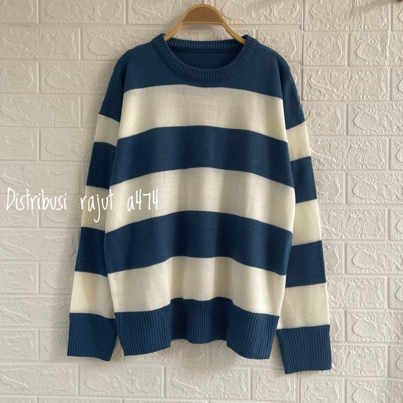 POLO SWEATER STARLA BLASTER BLOUSE STRIPPE LENGAN PANJANG-Mayubi denim