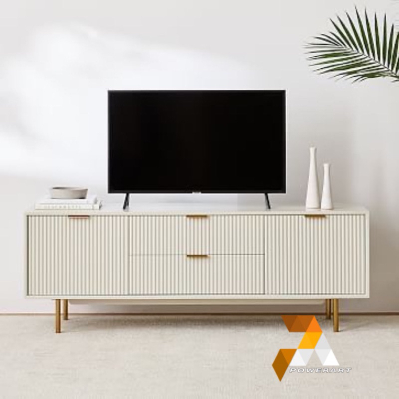 Meja TV Minimalis Modern Cat Putih Bufet TV minimalis Putih Kabinet TV Modern Duco Putih