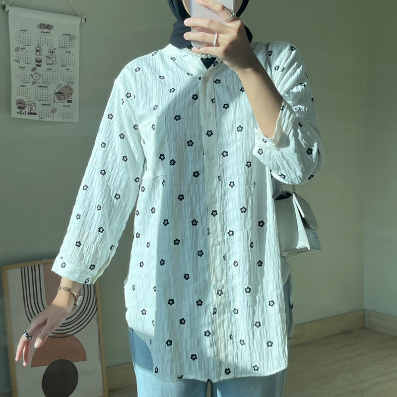 Kaleena Blouse - Blouse Crinkle - Blouse Motif - Blouse Korea - Blouse Wanita ~by Fivefourite.wear