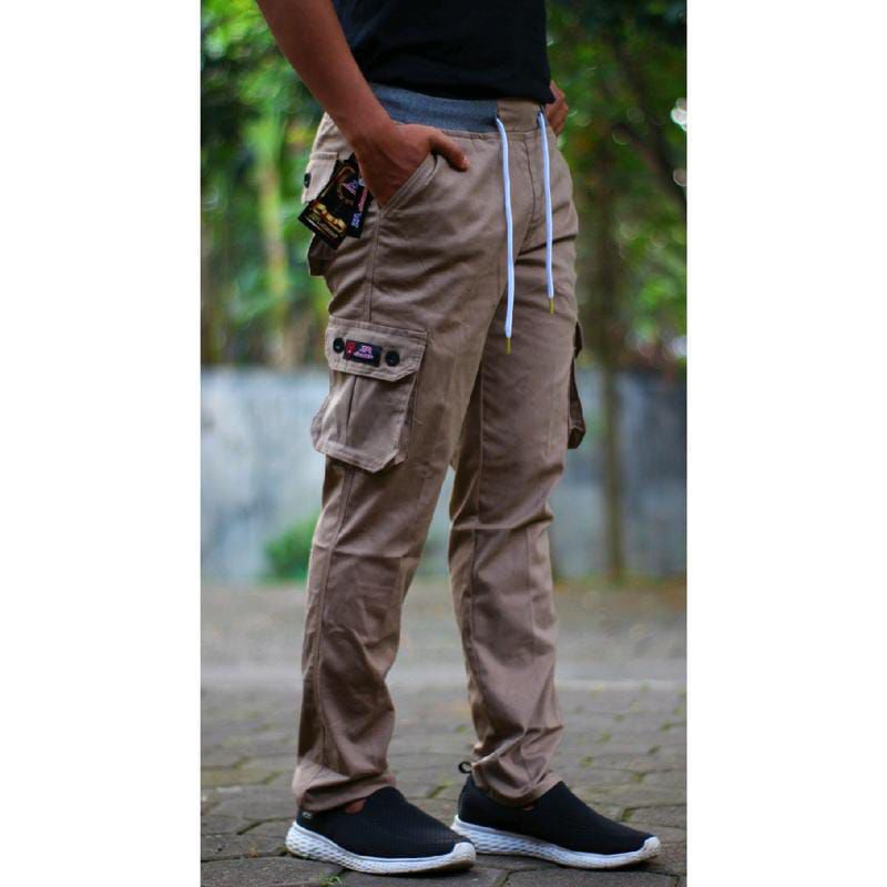 Celana Panjang Pria Rip Cargo  Bahan twill Stretch Premium