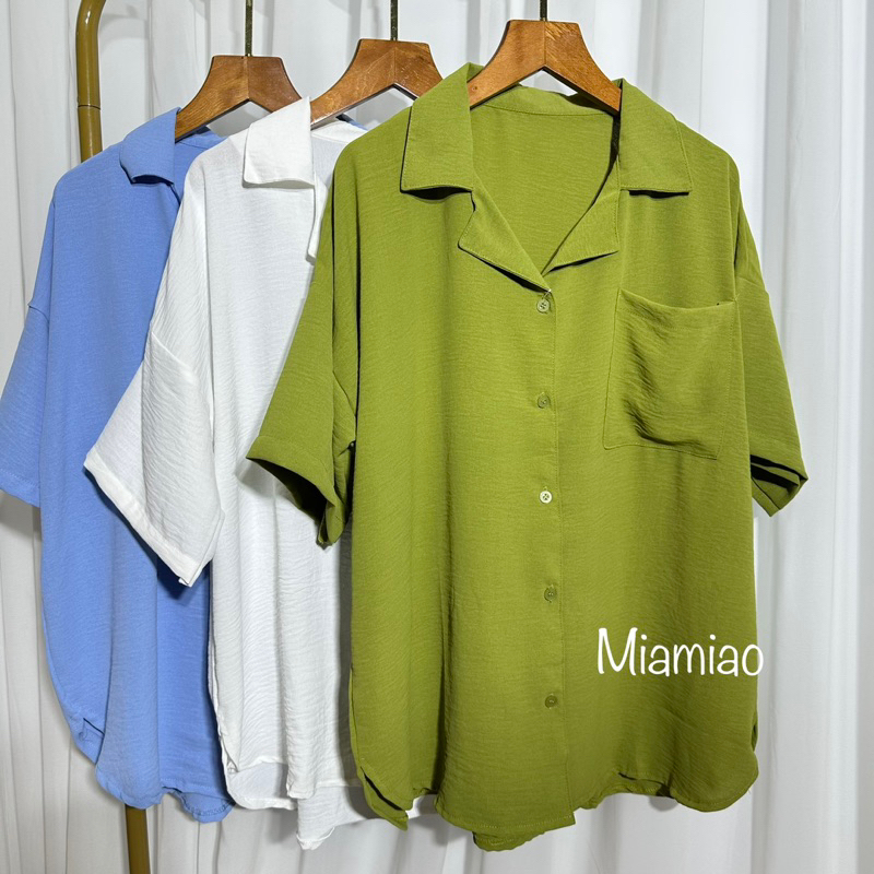 SEERA Blouse Crinkle - Kemeja Blouse pocket