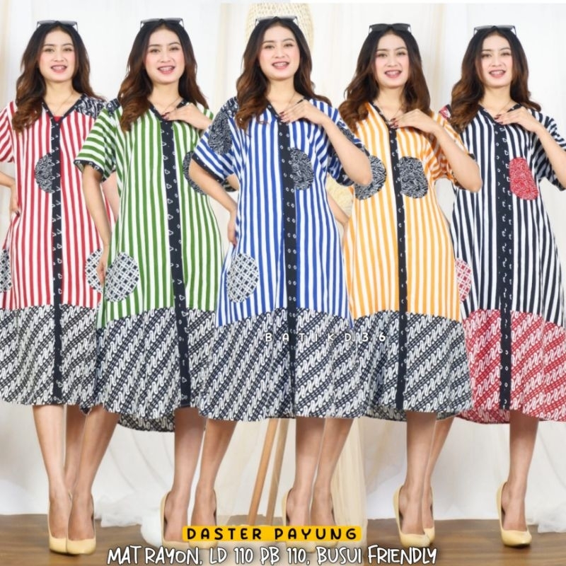 Daster payung Rayon wanita Premium Busui Baju tidur dan Santai rumahan murah ibu mama emak Mak anak dewasa koin batik lurik anti luntur nyusut kucel hangat dingin muda solo jogja alesha