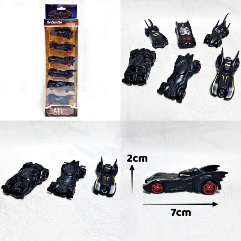 Mainan Anak THE BATMOBILE ISI 6 Mobil Batman Die Cast Car Set Batman