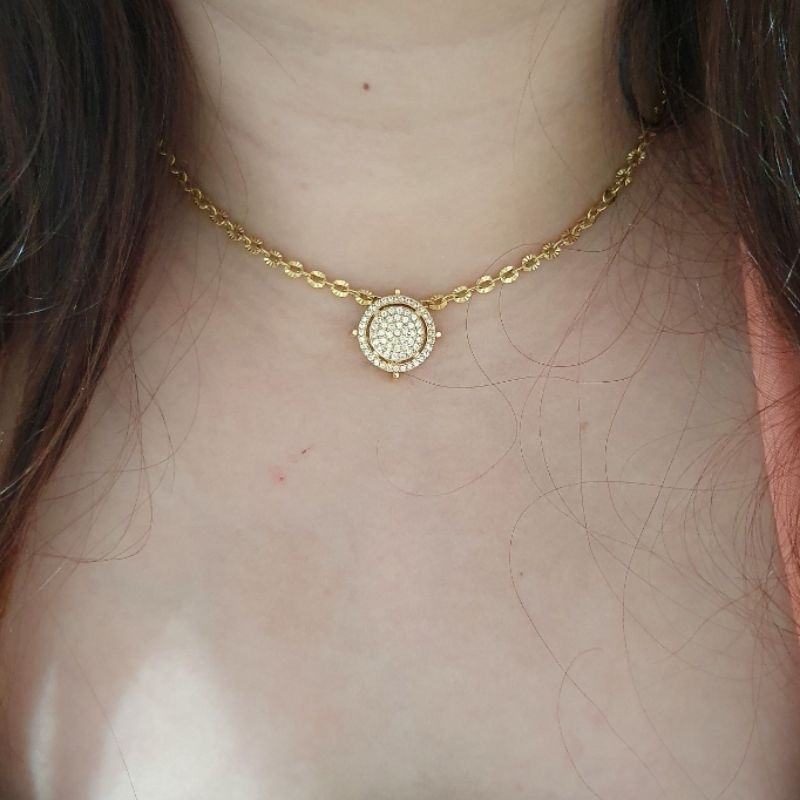 Kalung Premium Lapis emas kilau mirip emas asli anti karat anti alergi Zircon Premium Quality mata kilau KR29