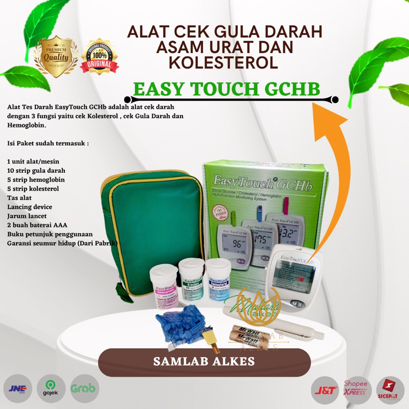 Easy Touch GCHB (Alat Cek Gula Darah, Kolesterol, HB) Samlab Alkes