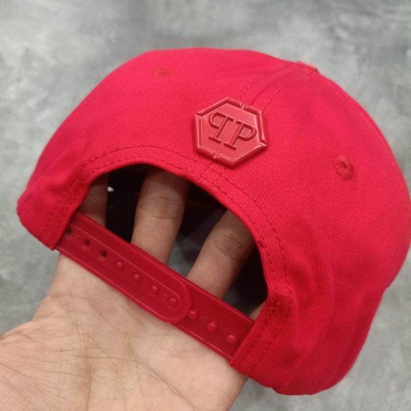 topi Philipp Plein Red Topi Baseball mirror quality