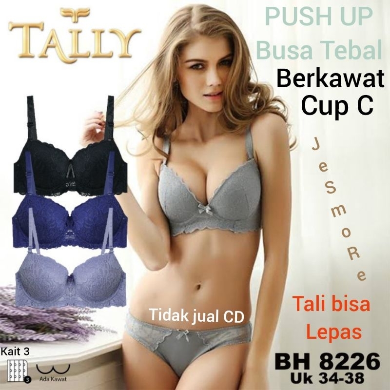 Tally 8226 Bra BH Push Up Busa Tebal Berkawat Cup C