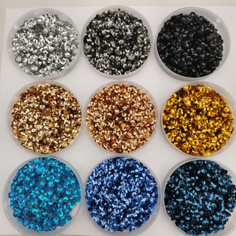 MOTE PAYET SEQUIN RAMBOCI bentuk SAKURA 8 MM - KILAU kualitas CANTIK per10gram