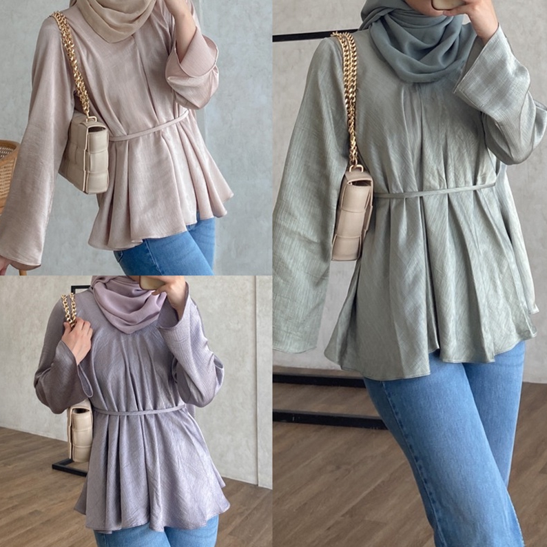 SHIMMER BLOUSE + TALI baleza top / atasan wanita - shimmer blouse / baju kekinian - blouse hits