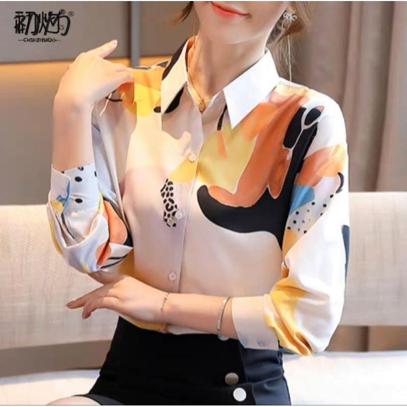 Kemeja Kattun silk ld 114 pjg 70 Tag label Fashion Mimo25