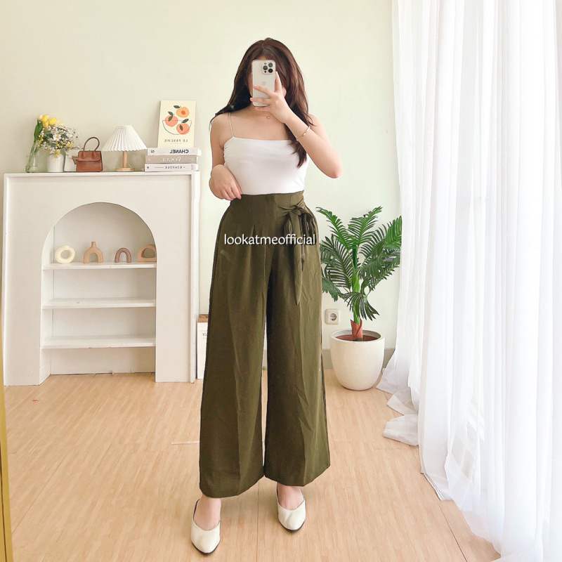 lookatmeofficial - Gemma Pants - Celana Kulot Highwaist Crinkle Premium