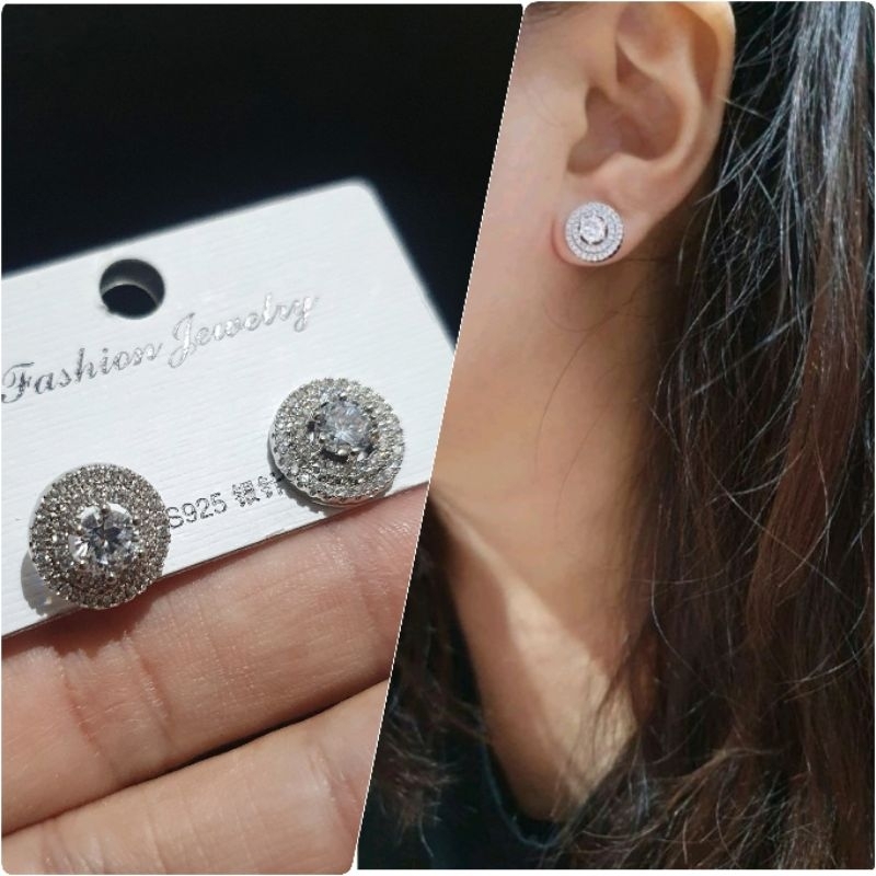 Restok Anting Premium Quality Anting Zircone silver925 perak Mata kilau Anti Karat Anti Alergi Earring at06