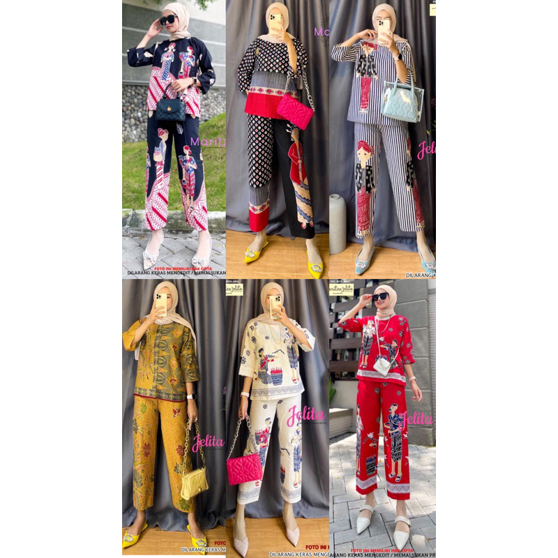 Restock Best Seller One Set Batik | Setelan Katun Batik Den Ayu Set/Adara Set/Neng Ayu Set/Bu Tedjo 