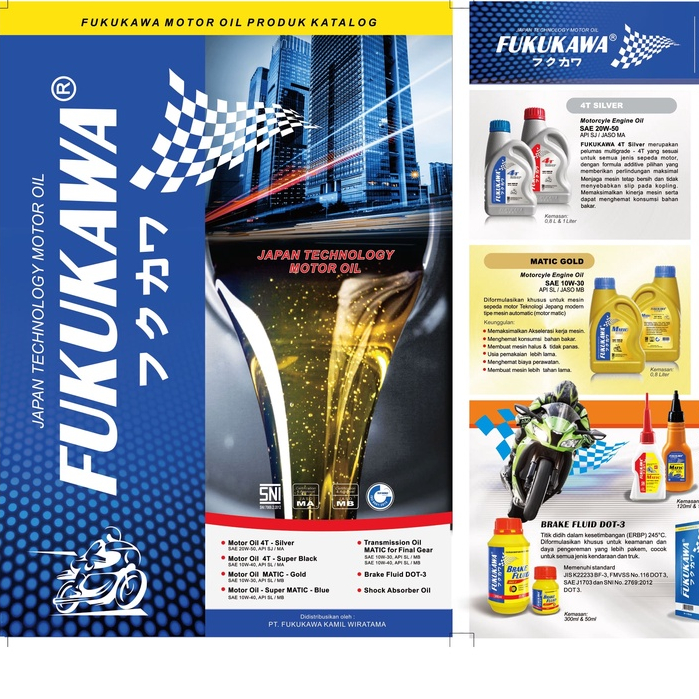 Oli Mesin Super 4T Black 10W-40 API SL/JASO MA 800 ml Fukukawa