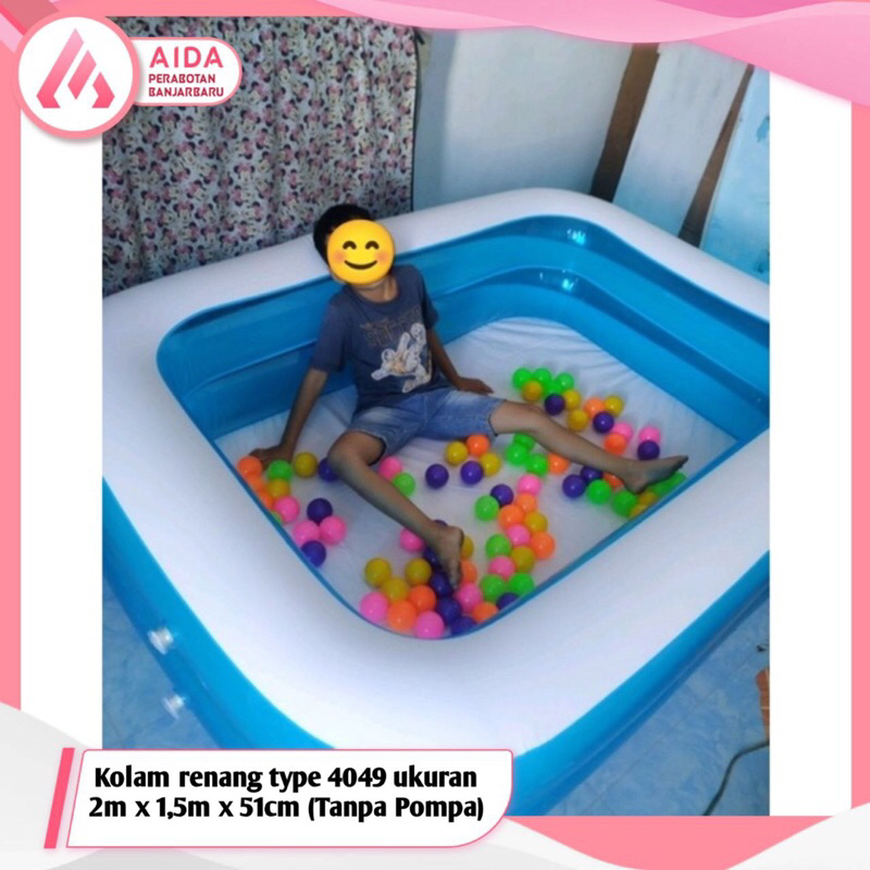 Kolam renang type 4049 ukuran 2m x 1,5m x 51cm / Kolam Renang Anak & Dewasa pompa