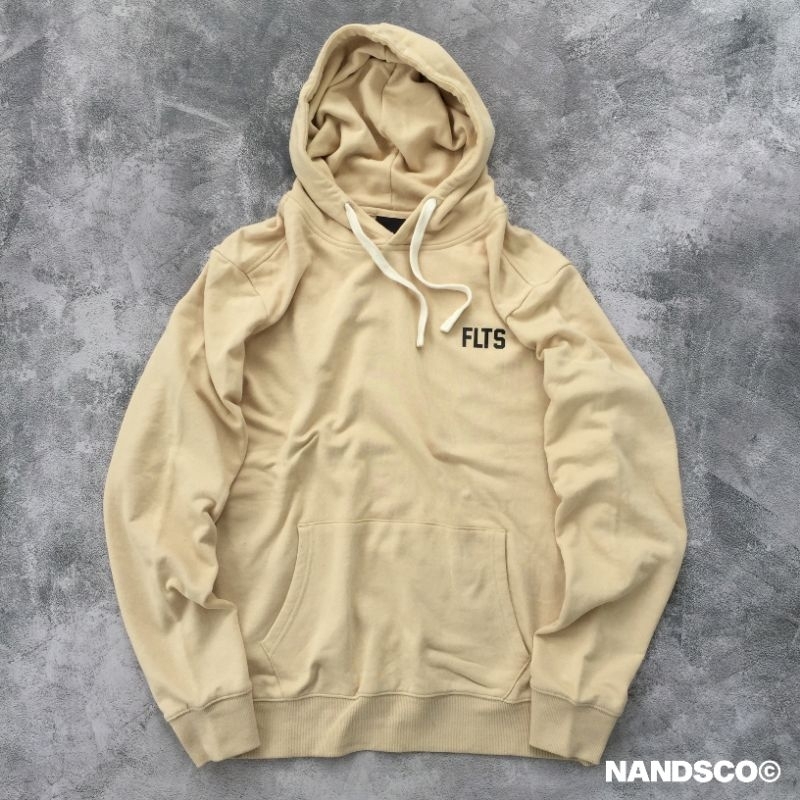 FELTICS "FLTS" Script Logo Pullover Hoodie - Beige
