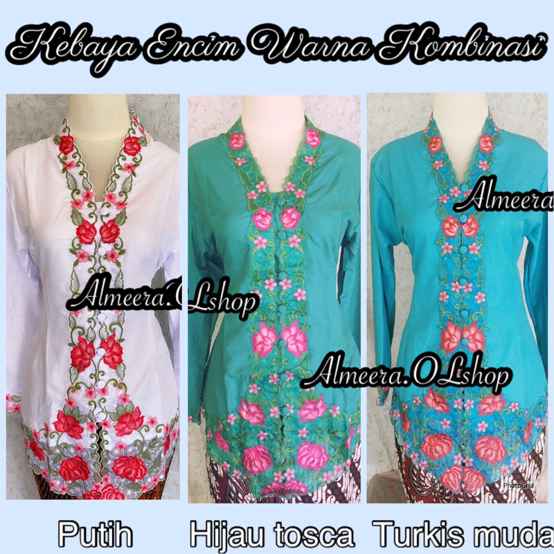 kebaya encim / kebaya bordir warna ukuran M dan L
