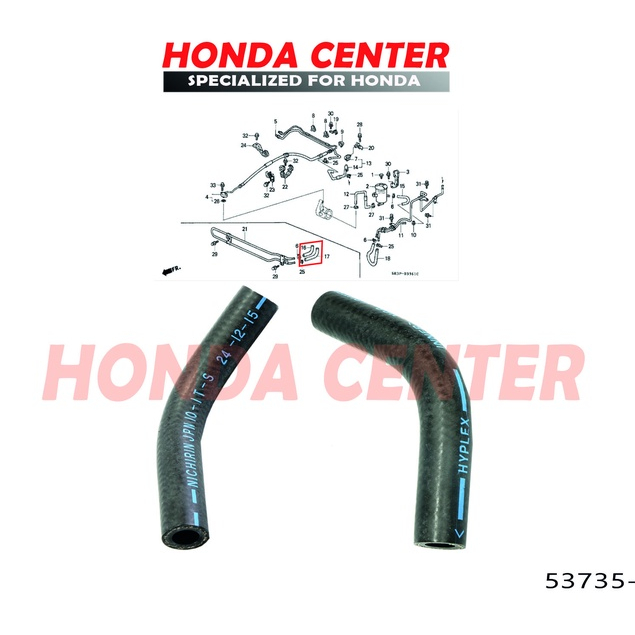 selang slang hose oil cooler return balik power stering steering honda civic genio estilo 1992 1993 1994 1995 53735-SR3