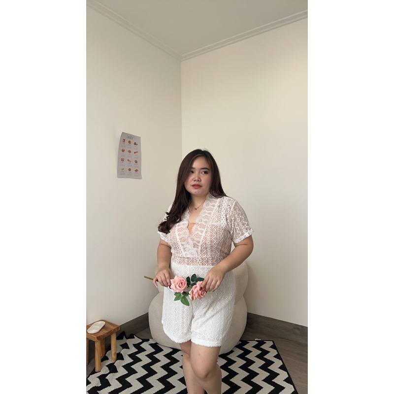 [ LittleBigCloth ] Full Lace Jumpsuit Bigsize Dochas