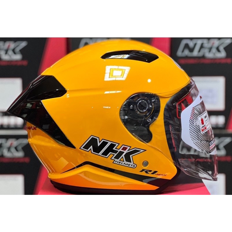 HELM NHK R1 max solid Yellow double visor