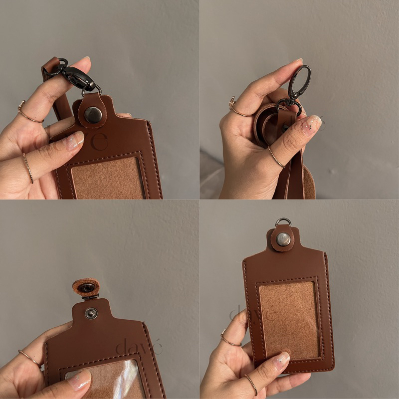 DAYE - Lanyard | ID Card Holder | PC Holder | Gantungan Kulit | Leather Lanyard