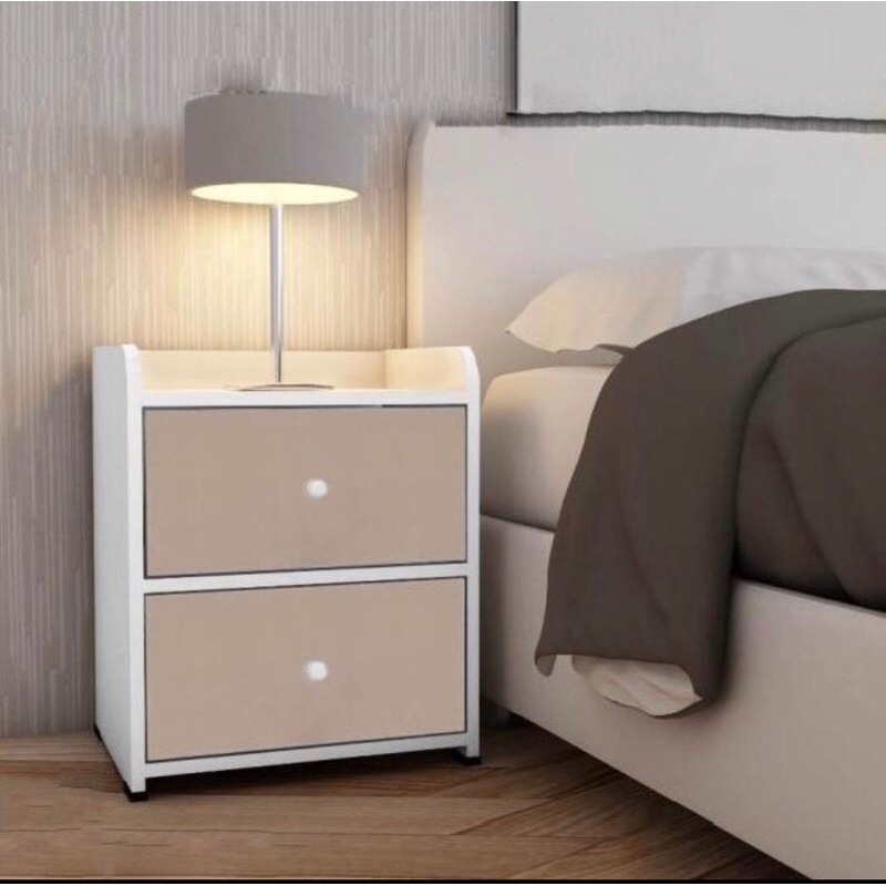 MEJA NAKAS PUTIH KAMAR TIDUR MODY MINIMALIS / BEDSIDE TABLE 33x26x40cm