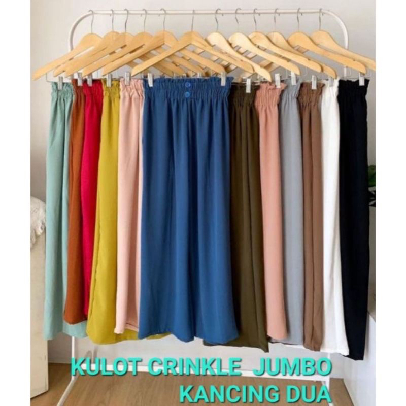 PROMO!! KULOT CRINKLE AIRFLOW JUMBO KANCING DUA KOREA