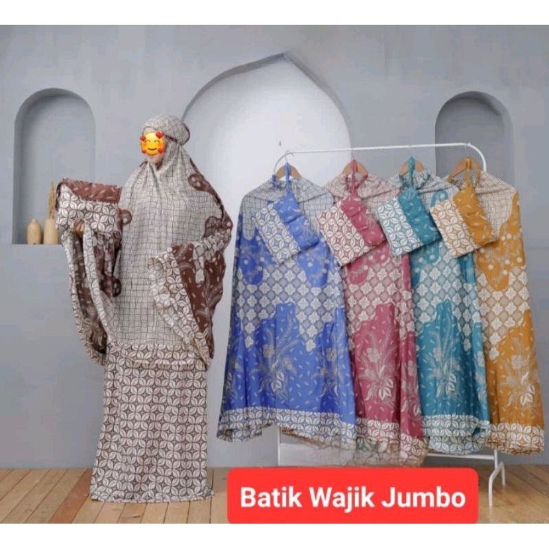 Mukena dewasa jumbo rayon batik soft oleh oleh jogja solo pekalongan