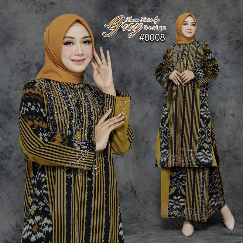[8008] SETELAN ROK TENUN RESLETING DEPAN/BUSUI FULL PAYET ATASAN SAMA ROK//By Grey Design