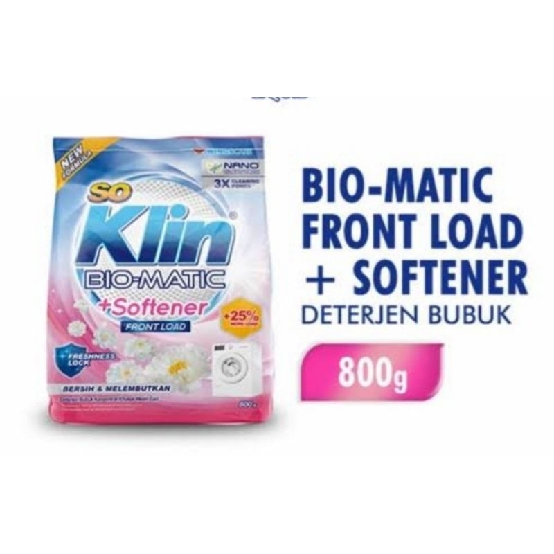 SoKlin Deterjen Bubuk Bio-Matic Bukaan Depan 800g