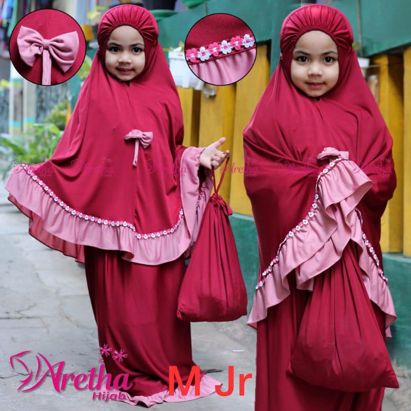 Mukenah anak jersey super premium ori