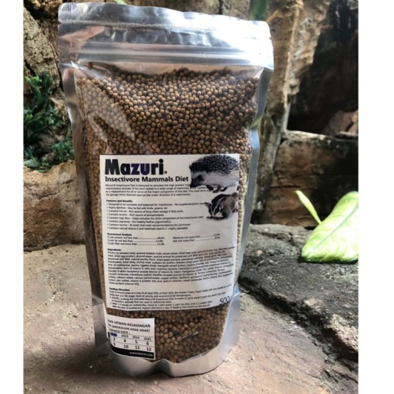 Mazuri Insectivore Mammals Diet 500gr makanan sugar glider, landak mini, mamalia kecil