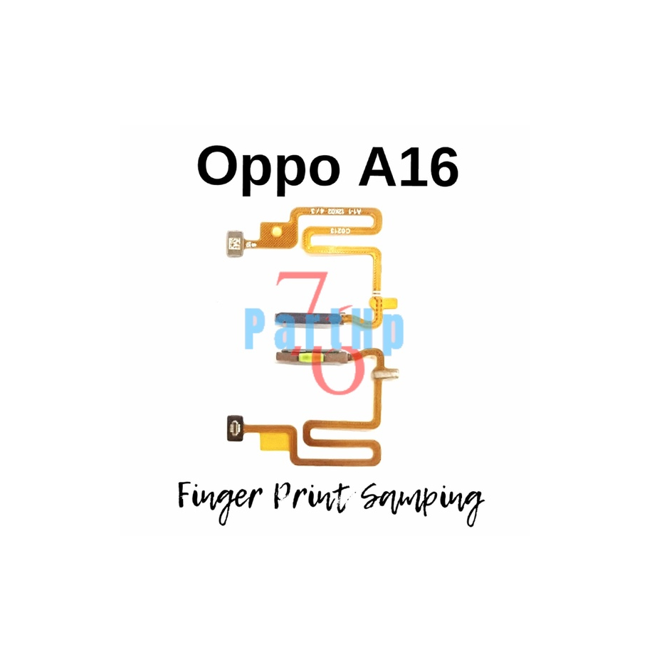 Flexible Fingger Print Finggerprint Samping Oppo A16 - Fleksible Fleksibel Flexibel Konektor - Hitam